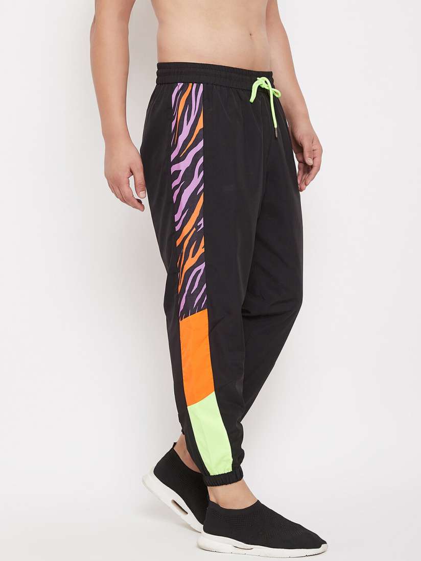 Fugazee solid men's black track pants online