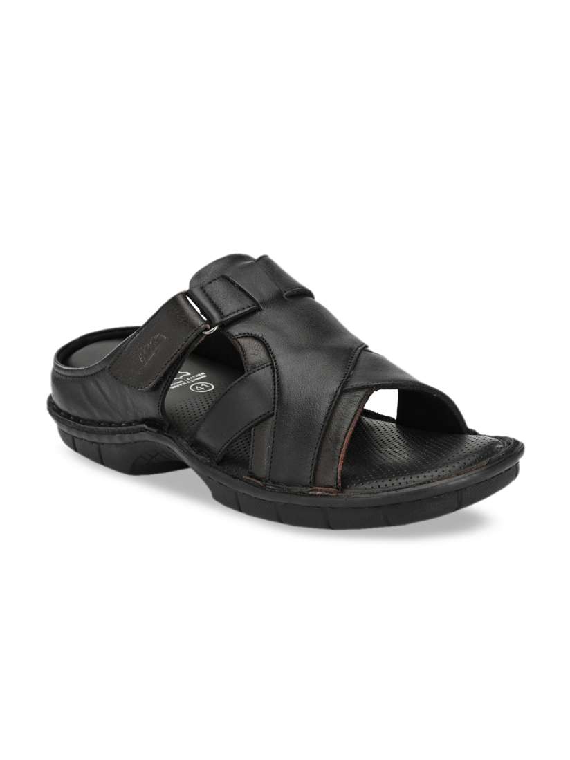 Buy Hitz Men Black Leather Comfort Sandals Sandals for Men 12765224 Myntra