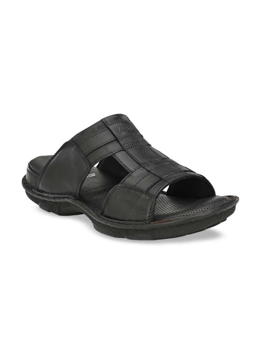 Buy Hitz Men Black Leather Comfort Sandals Sandals for Men 12767714 Myntra