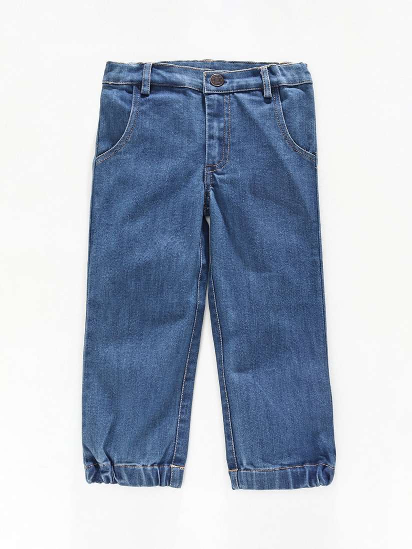 Buy Nino Bambino Boys Blue Regular Fit Mid-Rise Clean Look Jeans