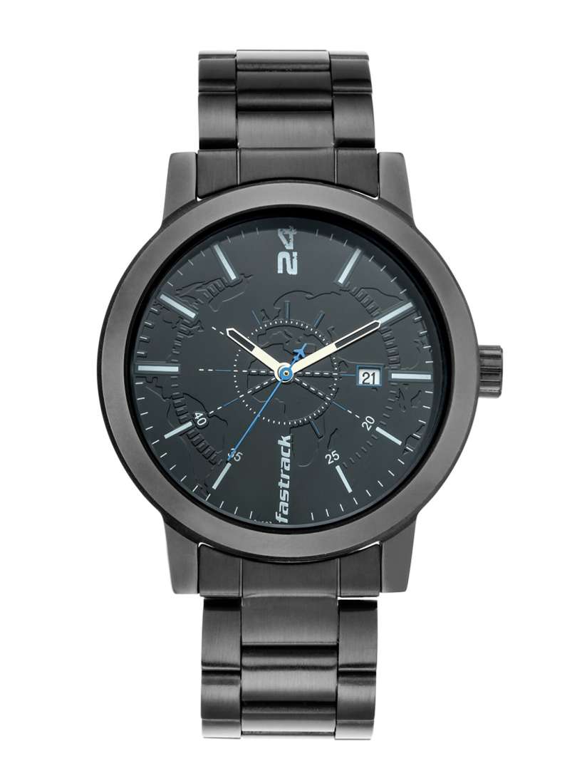Fastrack black stainless steel watches online