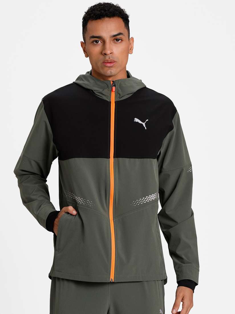 Buy Puma Men Olive Green Black Colourblocked Sporty Jacket Jackets for Men 12789520 Myntra