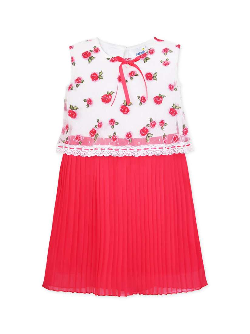 Buy Daffodils GIRLS WEAR Girls Red White Embroidered A Line Dress Dresses for Girls 12790062 Myntra
