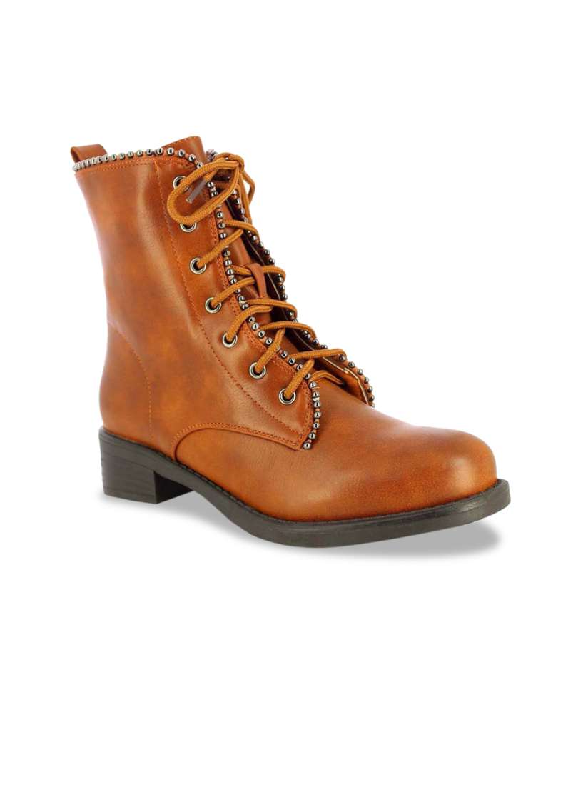 Buy Alberto Torresi Men Tan Brown Solid Synthetic Leather High Top Moisture Wicking Flat Boots Casual Shoes for Men 12588278 Myntra