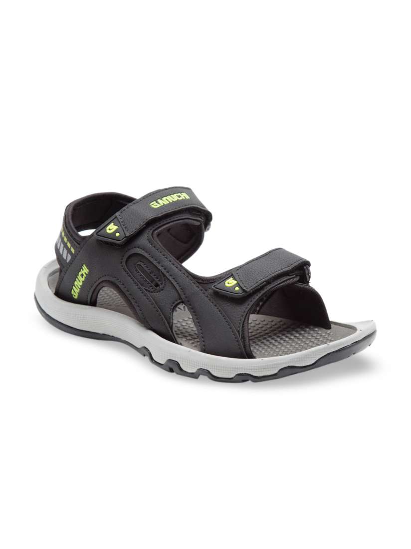 Buy Ganuchi Women Black Fluorescent Green Sports Sandals Sports Sandals for Women 12815234 Myntra