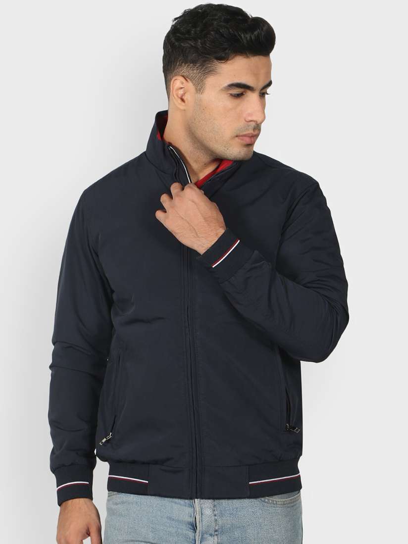 Buy Octave Men Navy Blue Solid Bomber Jacket Jackets for Men 12822064 Myntra