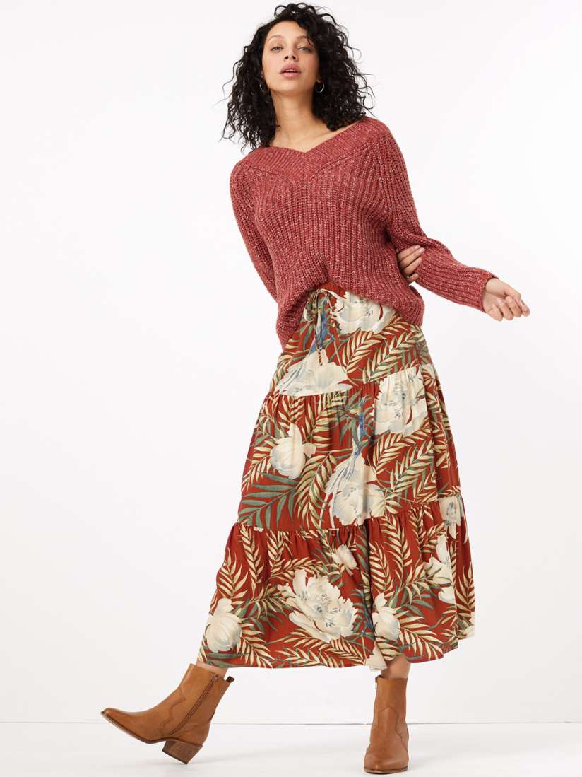 Marks and spencer red maxi skirt top