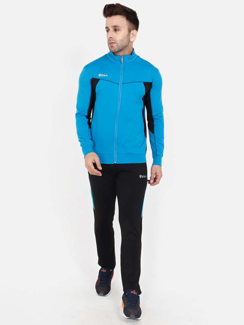 Buy VEGA Men Turquoise Blue Black Colourblocked Comfort Fit Training Tracksuit Tracksuits for Men 12846248 Myntra