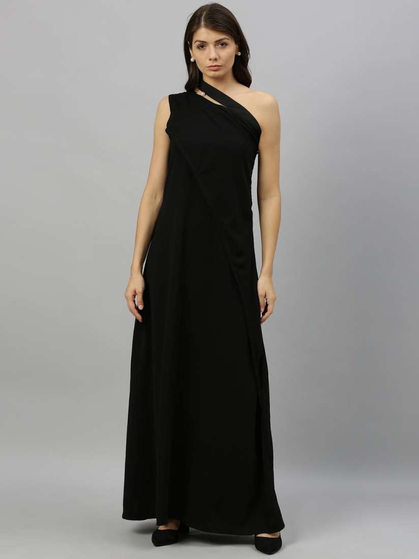 Buy RAREISM Women Black Solid Maxi Dress Dresses for Women 12863716 Myntra