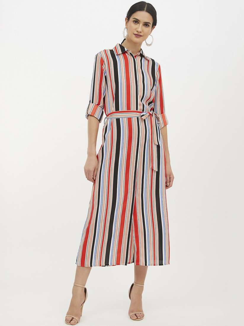 Buy Harpa Women Multicoloured Striped Shirt Dress Dresses for Women 12664734 Myntra