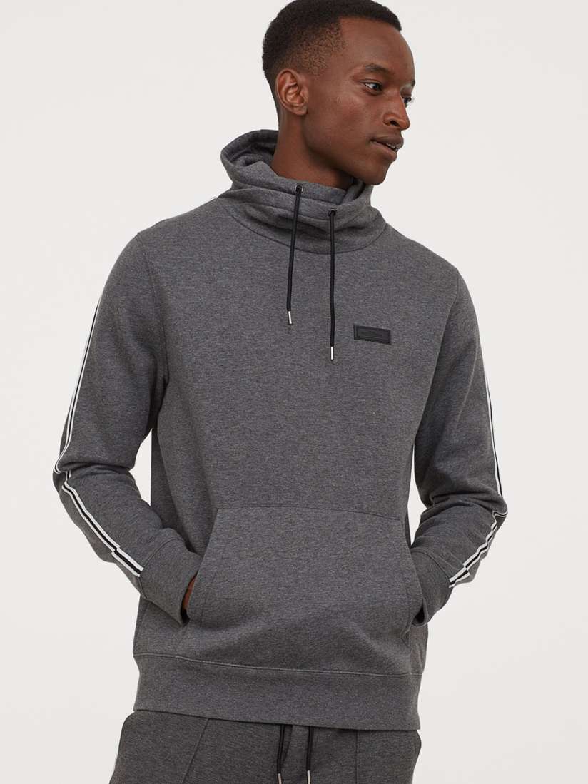 Buy H M Men Grey Funnel Collar Sweatshirt Sweatshirts for Men 12673790 Myntra