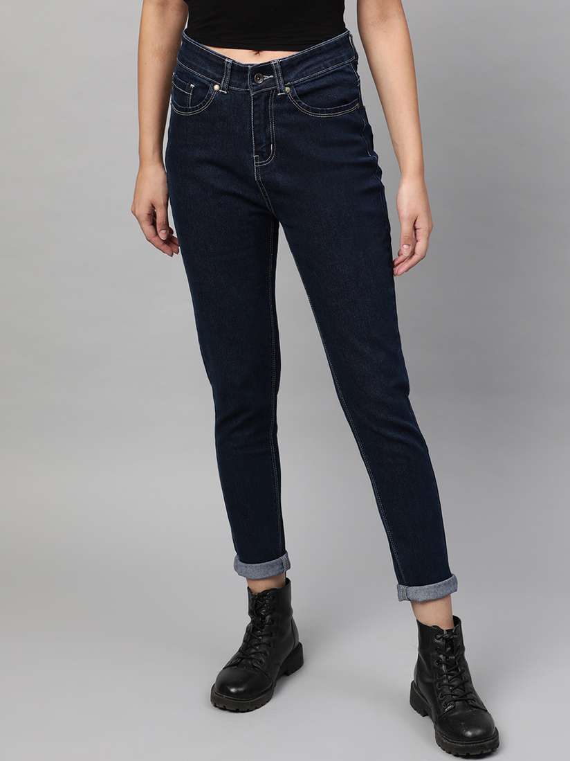 Buy STREET Women Blue Skinny Fit Mid-Rise Clean Look Stretchable