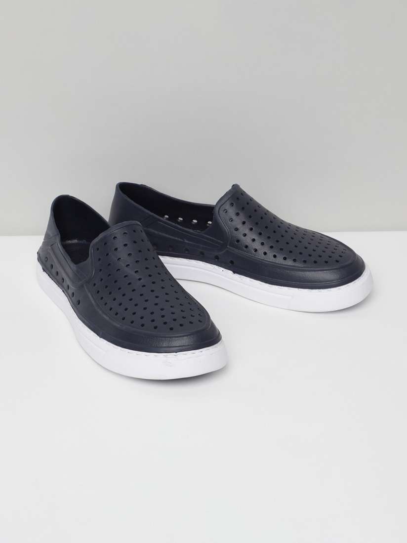 Buy max Men Navy Blue Laser Cut Slip On Sneakers Casual Shoes for Men 12687648 Myntra