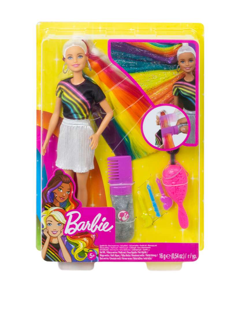 Buy Barbie Kids Silver Coloured Black Rainbow Sparkle Style Doll Soft Toys and Dolls for Unisex Kids 12696902 Myntra