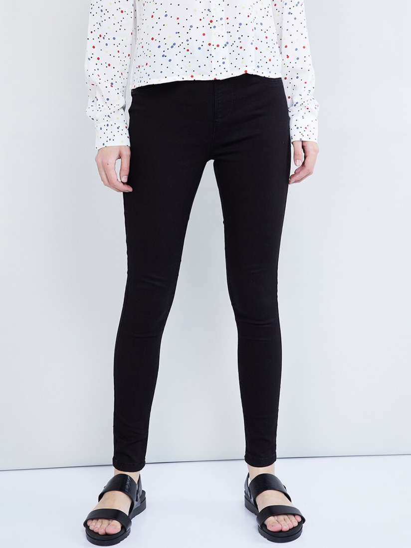 Buy max Women Black Solid Skinny Fit Jeggings Jeggings for Women 12692990 Myntra