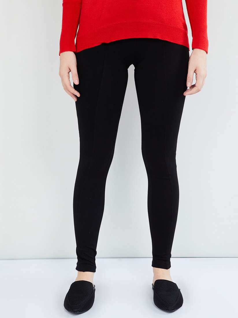 Buy max Women Black Solid Skinny Fit Treggings Jeggings for Women 12692936 Myntra