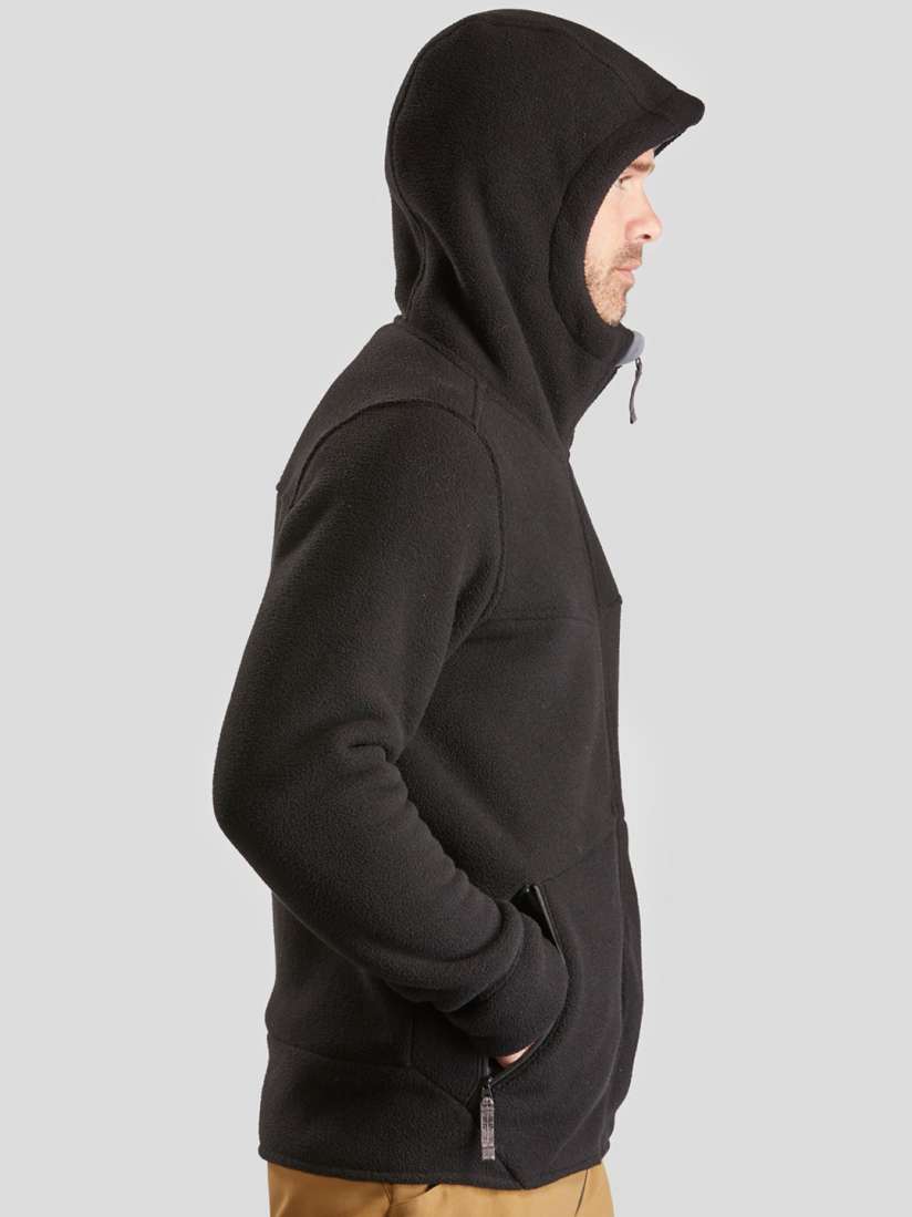 Buy Quechua By Decathlon Men Solid Black Full Hooded Warm Fleece Jacket Jackets for Men 12941936 Myntra