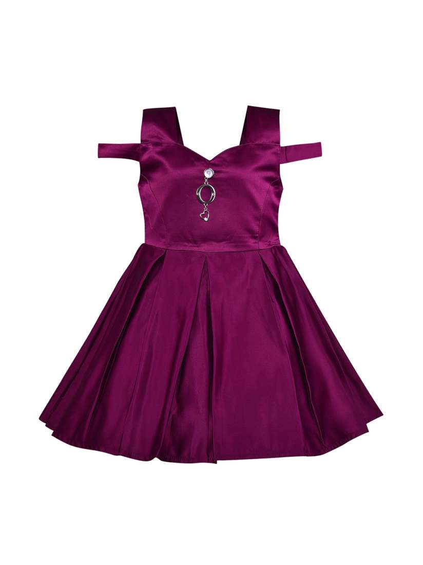 Buy Wish Karo Girls Purple Solid Silk Fit and Flare Embellished Dress Dresses for Girls 12938936 Myntra