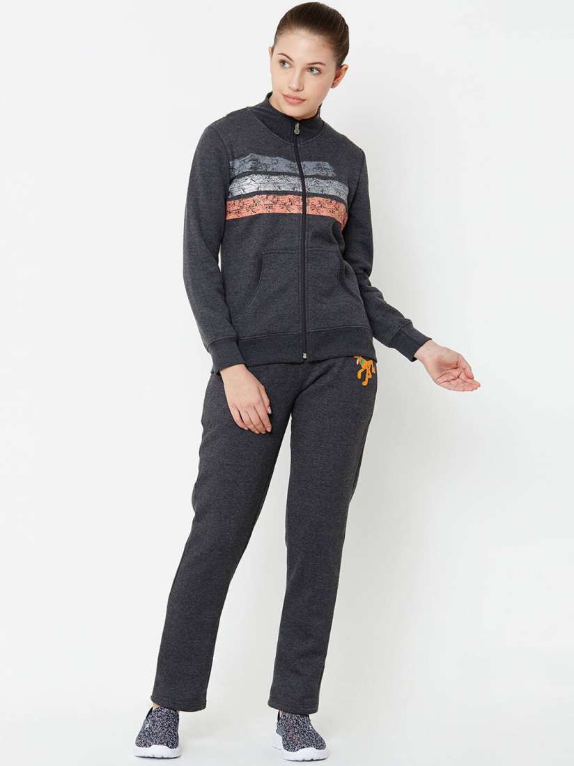 Buy Sweet Dreams Women Charcoal Grey Printed Tracksuit Tracksuits for Women 12964278 Myntra