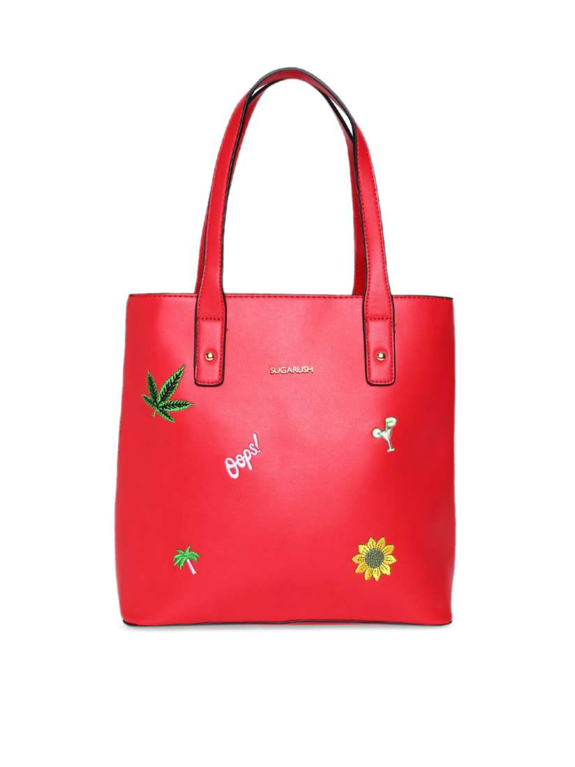 Buy Sugarush Red Self Design Shoulder Bag Handbags for Women 12960124 Myntra