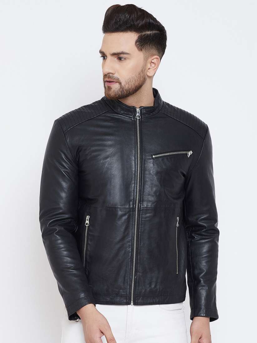 Buy Justanned Men Black Solid Lightweight Leather Jacket Jackets for Men 12968102 Myntra
