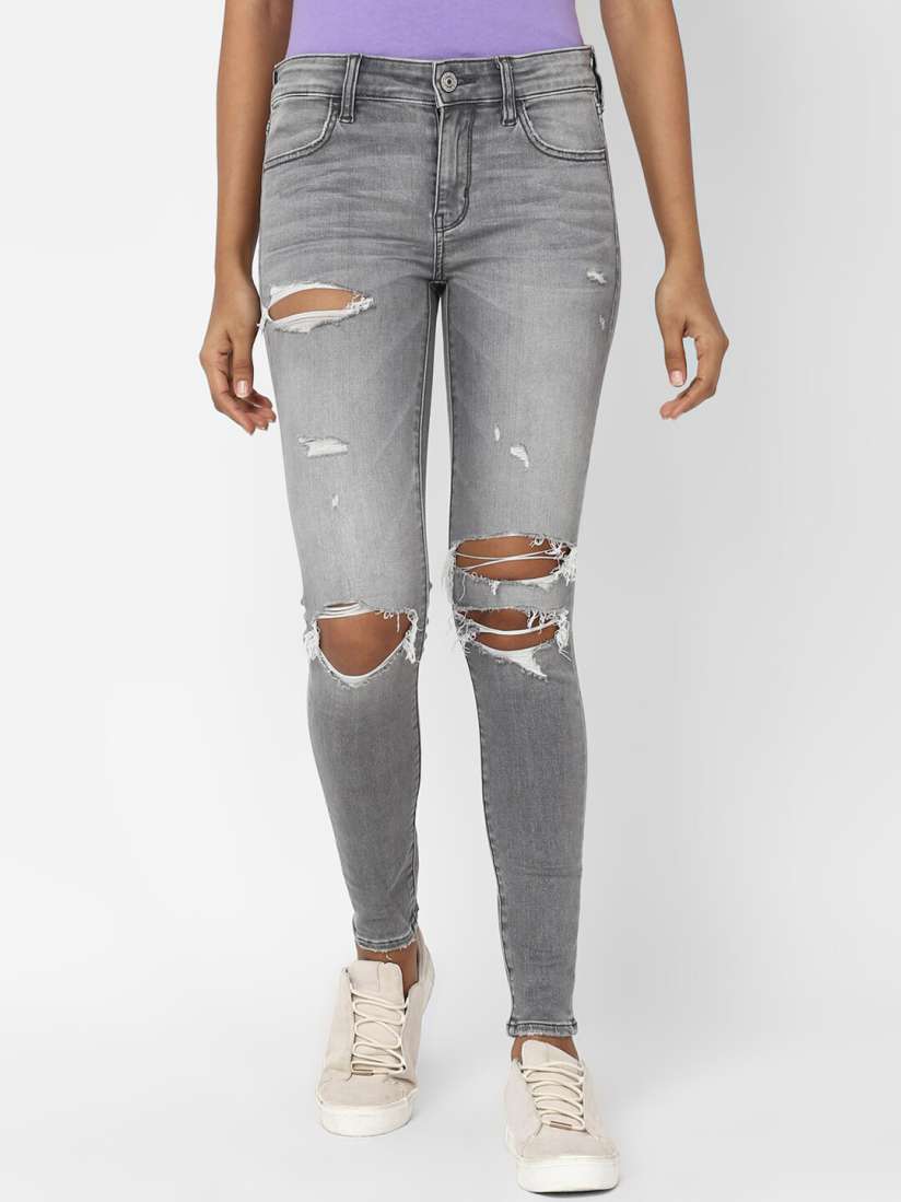 Buy AMERICAN EAGLE OUTFITTERS Women Grey Solid Jeggings Jeggings for Women 12987896 Myntra