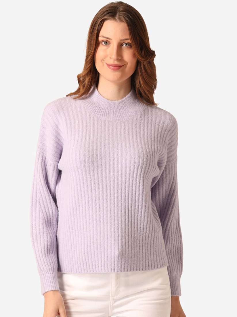 Buy Mode by Red Tape Women Purple Self Design Sweater Sweaters for Women 12991906 Myntra