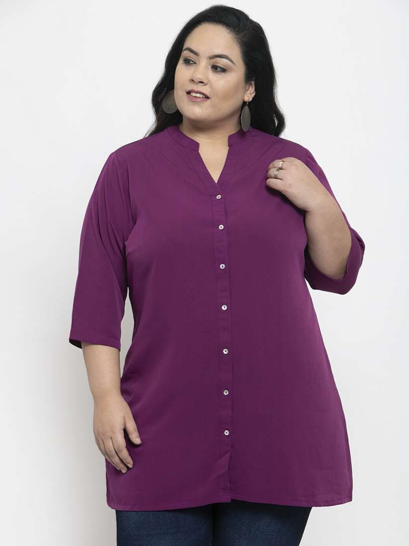 Buy plusS Women Purple Solid Tunic Tunics for Women 13004762 Myntra
