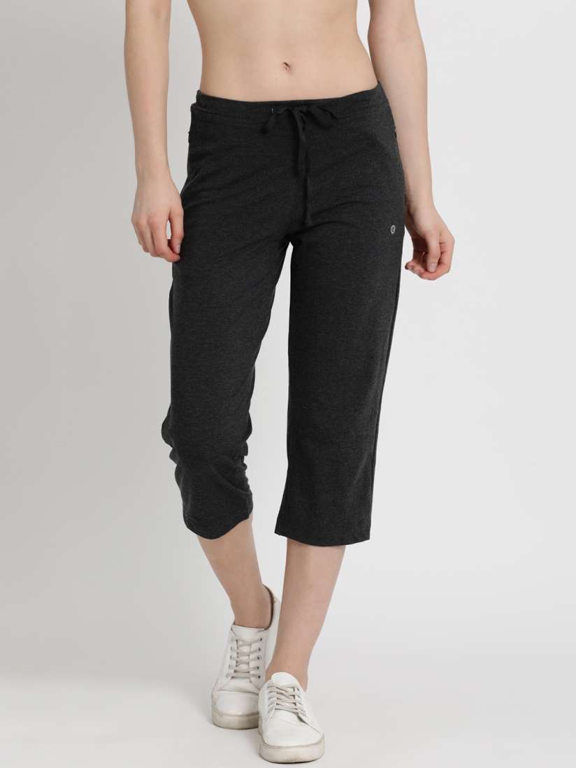 Buy Enamor Women Mid Rise Straight Leg Lounge Capris with Zipper Pockets E018 Capris for Women 12999620 Myntra