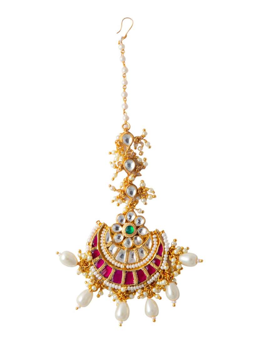 Pachi Bebes MORKANTH JEWELLERY Gold-Plated Pink Pachi Kundan Stone
