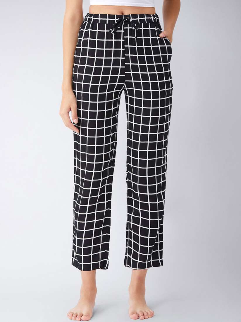 Buy A Bit Twisted Tie Up Pajama Black Lounge Pants for Women 13033976 Myntra