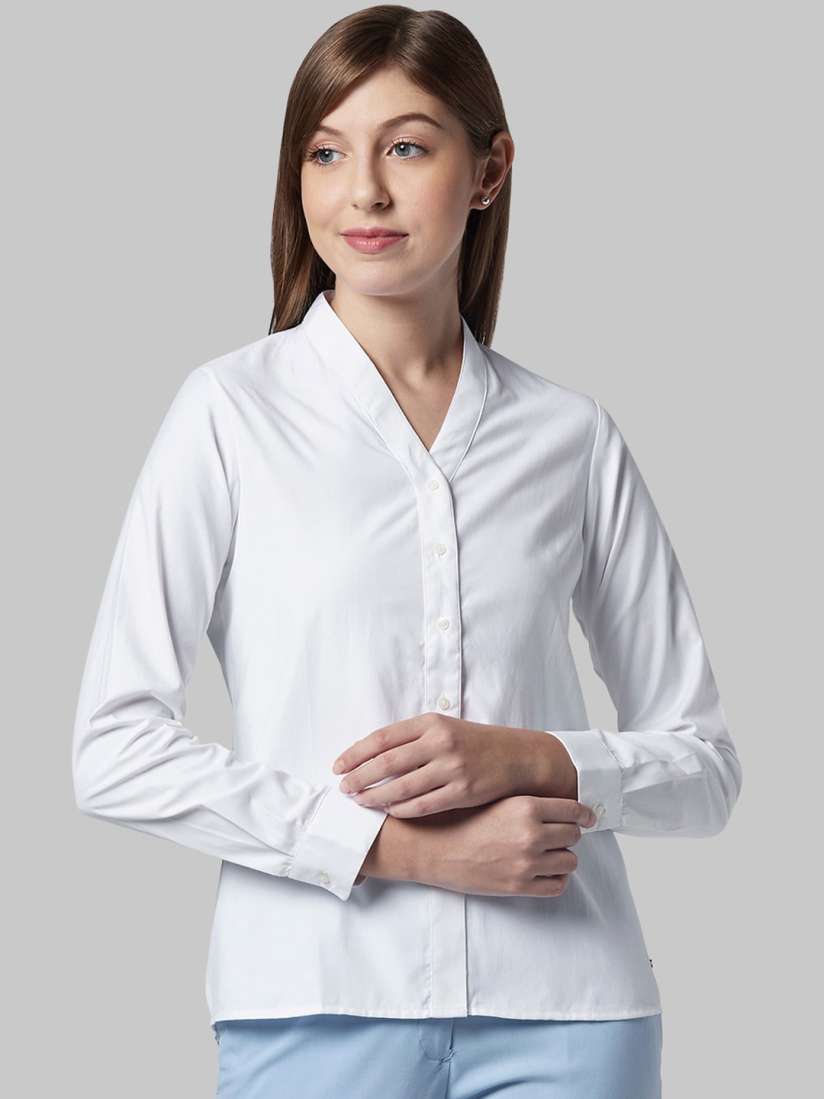 Park avenue women's solid formal shirt discount