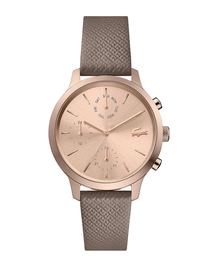 Buy Lacoste Women Rose Gold Brown Leather Analogue Watch 2001150 Watches for Women 13029320 Myntra