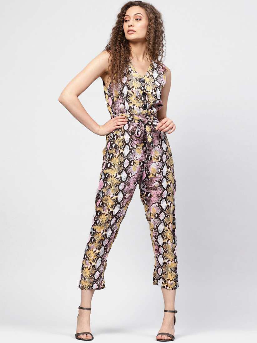 Yellow snakeskin jumpsuit new arrivals