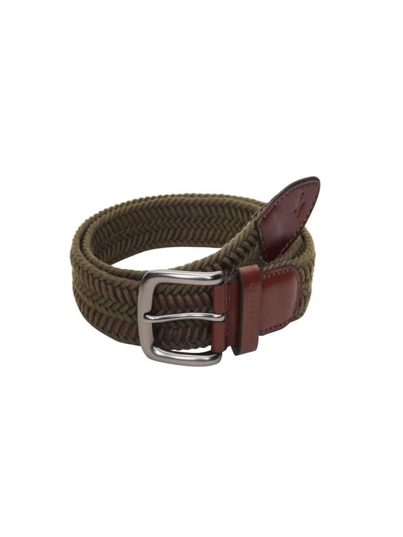 Buy Fastrack Men Olive Green Brown Braided Webbing Leather Belt Belts for Men 13077446 Myntra