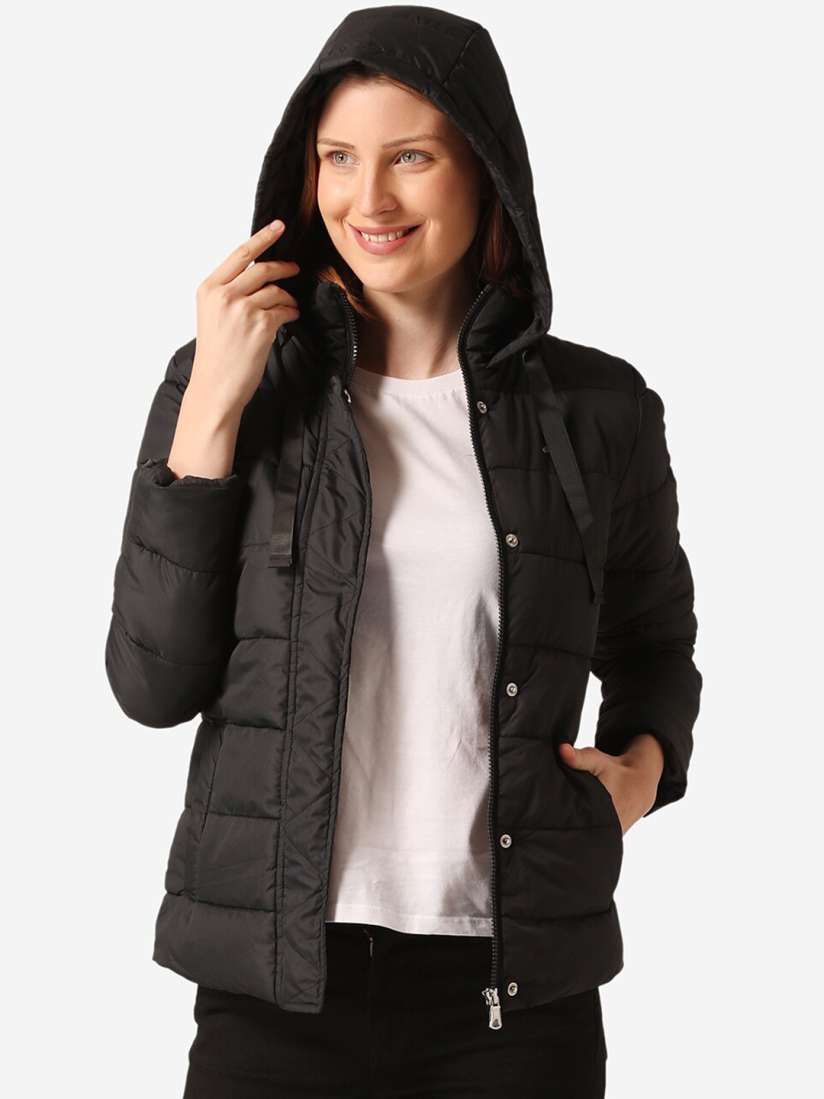 Buy Mode by Red Tape Women Black Solid Padded Jacket Jackets for Women 13078422 Myntra
