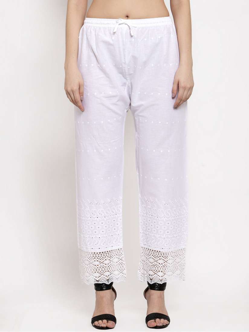 White palazzo myntra sale
