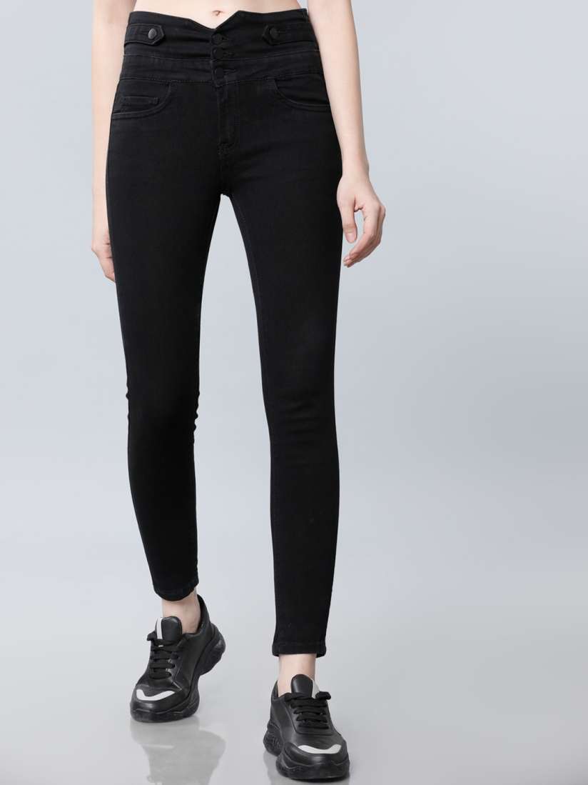 Buy Tokyo Talkies Women Black Regular Fit High Rise Clean Look Stretchable Jeans Jeans for Women 13100548 Myntra