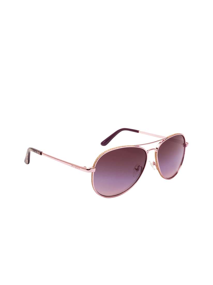 Buy GUESS Men Rose Gold Toned Purple Bordeaux Lens Aviator Sunglasses GU7555 59 28U Sunglasses for Men 13102724 Myntra