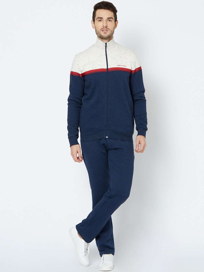 Buy Sweet Dreams Men Off White Navy Blue Colourblocked Tracksuit Tracksuits for Men 13114444 Myntra