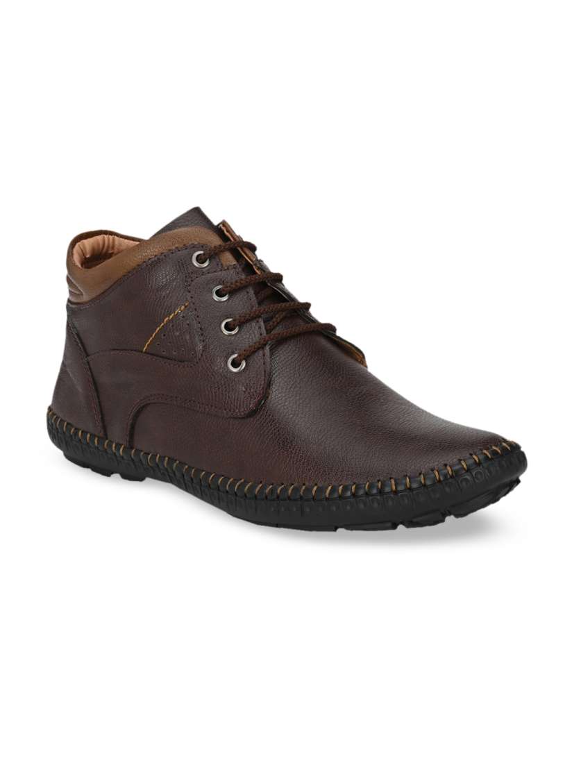 Buy Mactree Men Brown Solid PU Mid Top Derbys Casual Shoes for Men 13113068 Myntra
