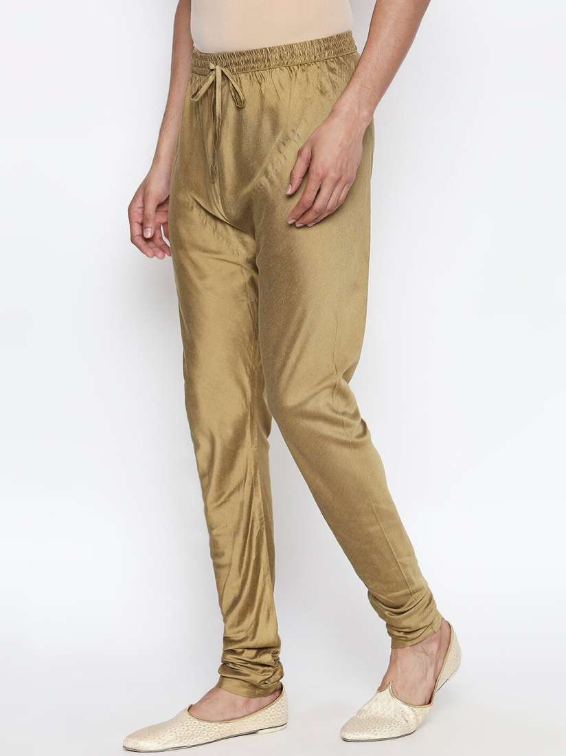 Buy indus route by Pantaloons Men Gold Coloured Solid Mid Rise Churidar Churidar for Men 12882066 Myntra