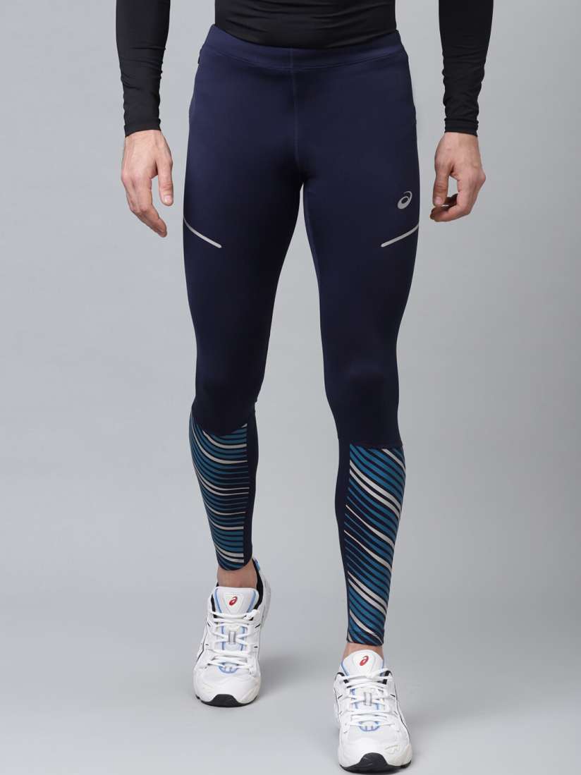 Buy ASICS Men Blue Printed Quick Dry LITE SHOW 2 WINTER Running Tights Tights for Men 13124658 Myntra