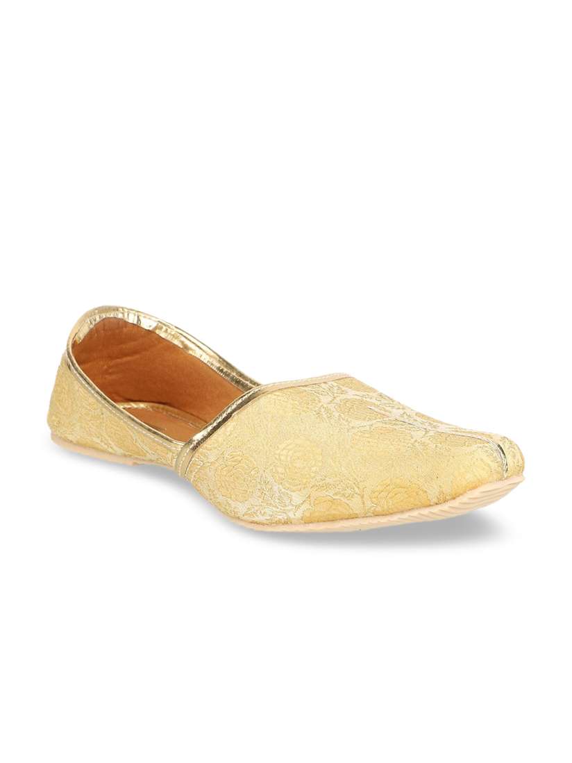 Buy Ta Chic Men Gold Toned Woven Design Mojaris Casual Shoes for Men 13123016 Myntra