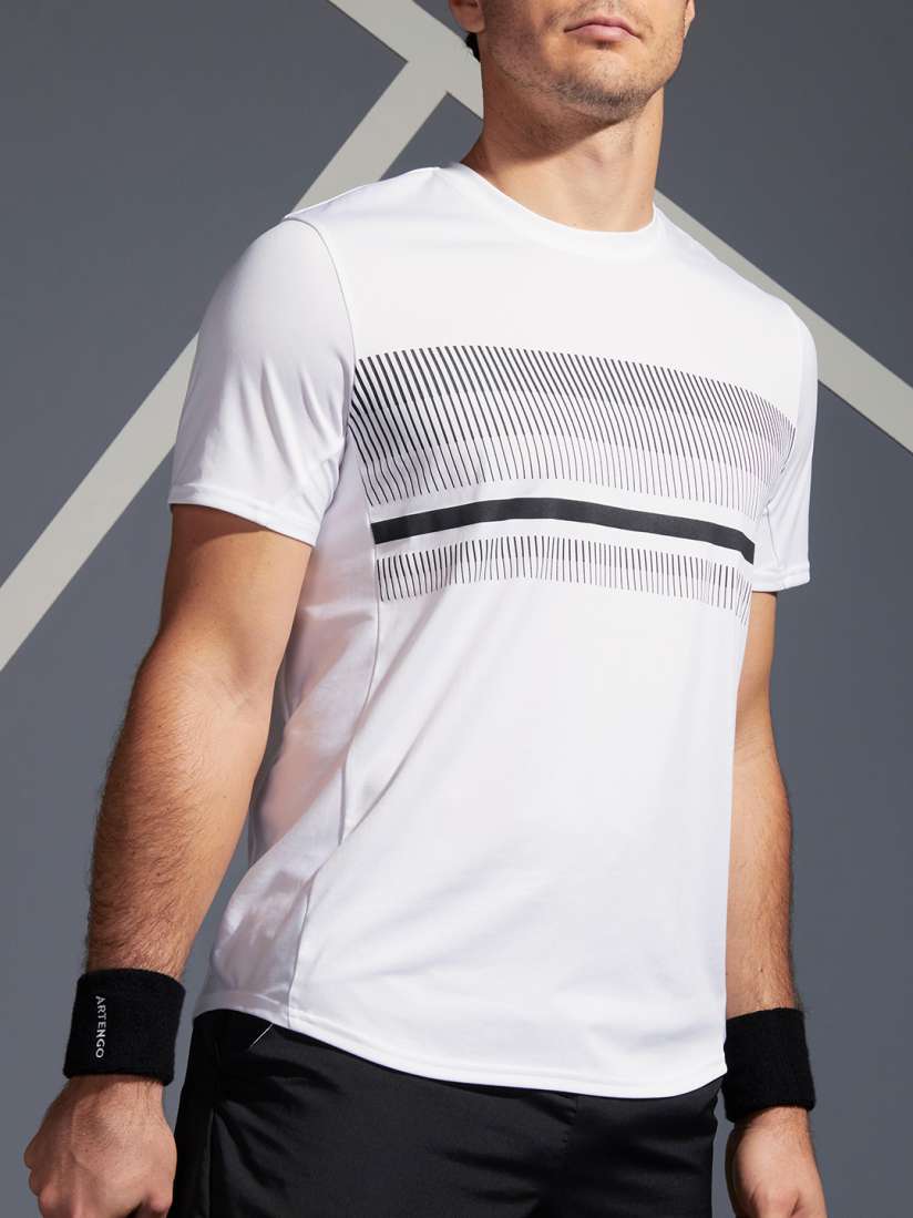 Buy Artengo By Decathlon Men White Striped Sustainable Tennis T shirt TTS100 Tshirts for Men 12888896 Myntra