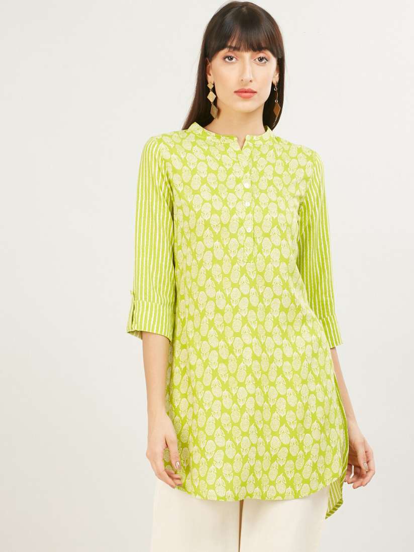 Buy max Women Lime Green Printed High Low Kurti Kurtis for Women 12913730 Myntra
