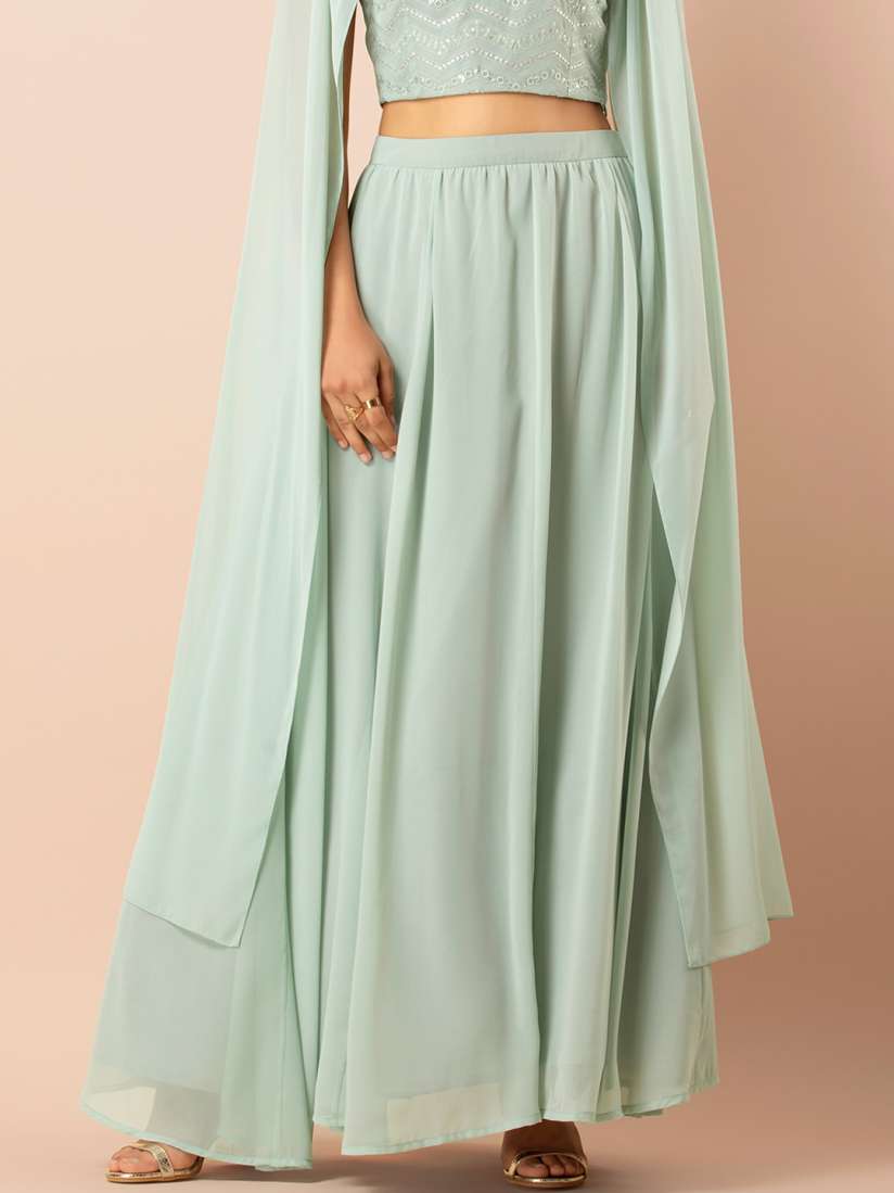 Maxi skirt in sea green online