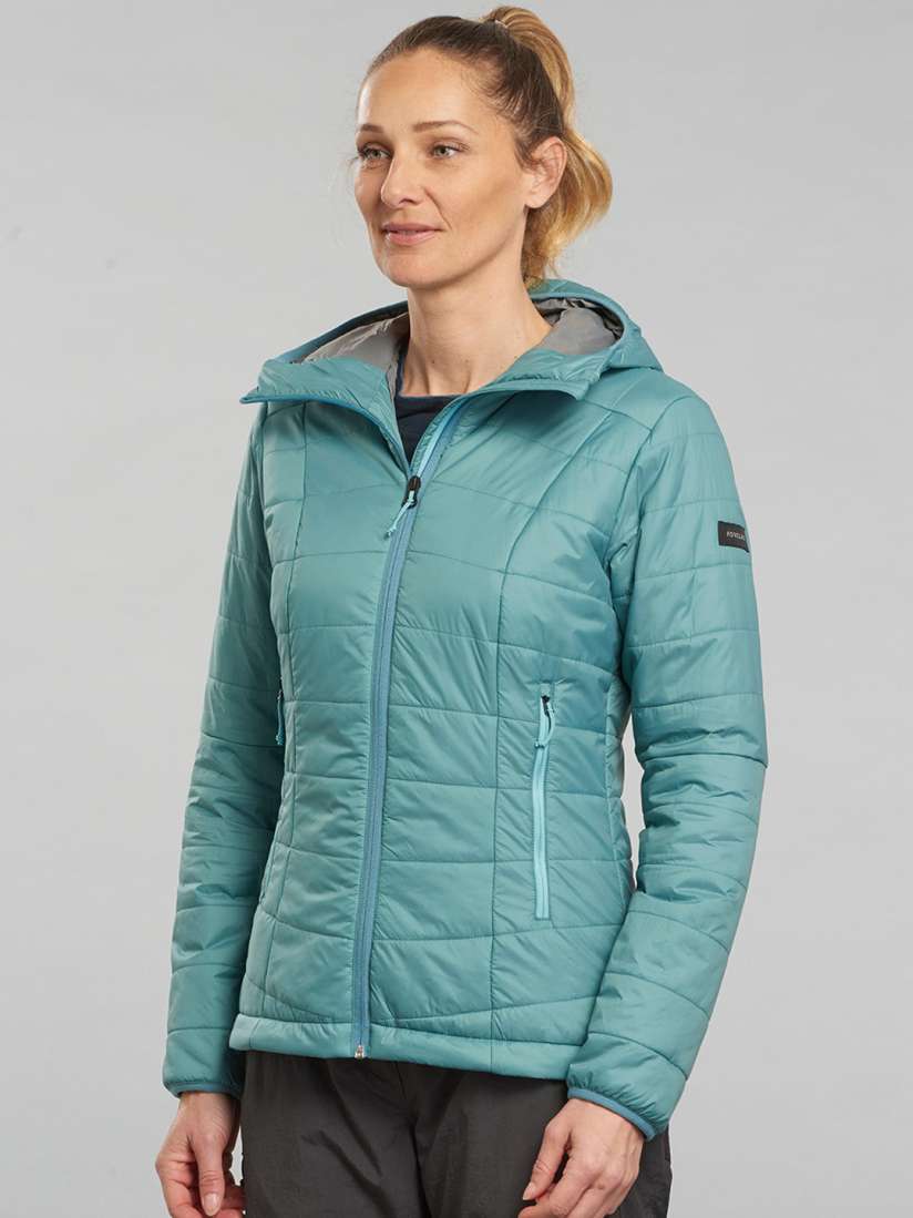 Buy FORCLAZ By Decathlon Women Turquoise Hooded Synthetic Puffer Jacket Upto 5 Degrees Jackets for Women 12926292 Myntra