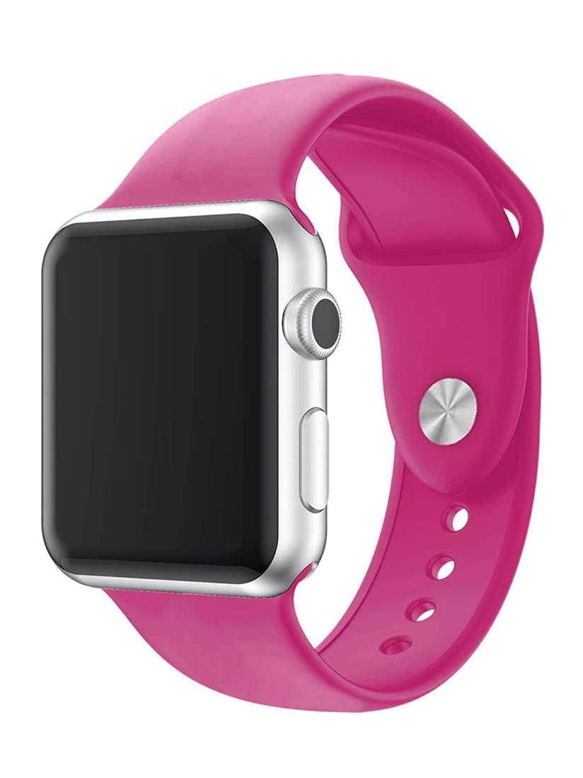 Buy TREEMODA Unisex Pink Solid Apple iWatch Silicone 44 mm Strap Watch Straps for Unisex 13127214 Myntra