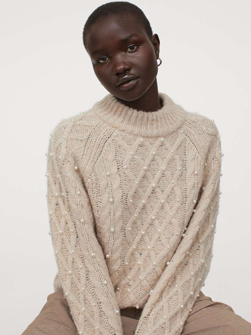 Womens cream cable knit jumper cheap